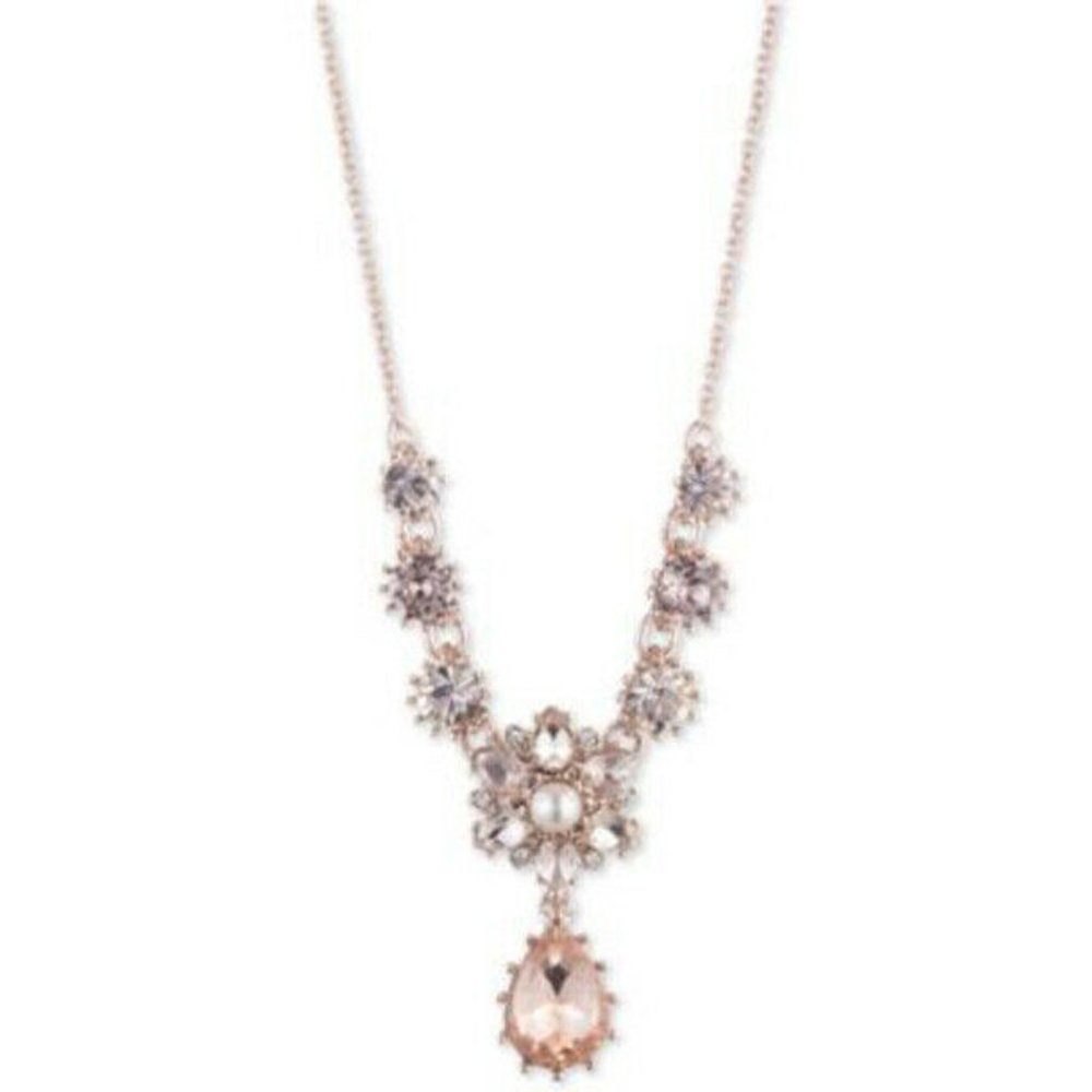 Stunning Marchesa Rose Gold Floral Crystal Necklace – Save 75% Today!